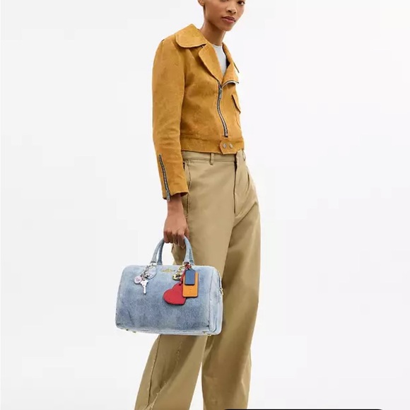 ‼️last 3‼️NWT！Coach Rowan Large Satchel In Loved Denim（CDY75）fast shipping - Picture 12 of 13